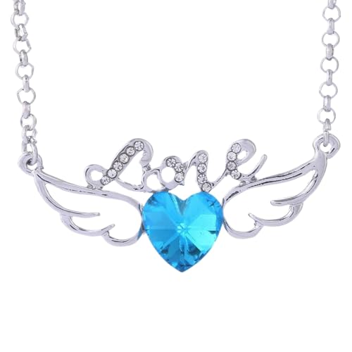 TDEOK Temperamental Silver Heart Shaped Bracelet for Women Trendy Simple and Elegant Hand Jewelry Internet Ketten Geschenkbox (Blue, One Size) von TDEOK