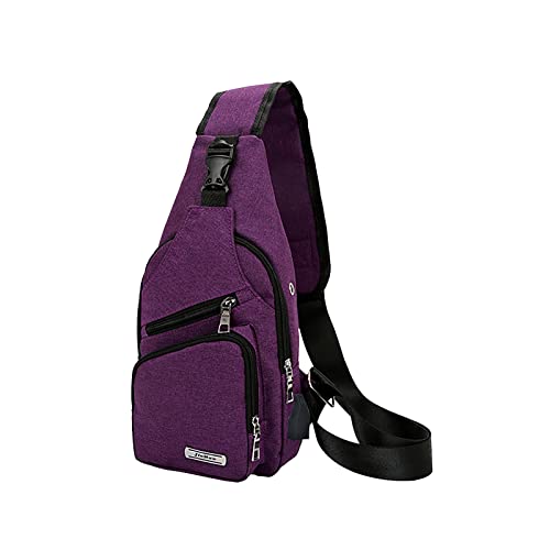 TDEOK Umhängetaschen Damen Groß Blau Brusttasche Rucksack Business Freizeit Multifunktionale Reise One Shoulder Umhängetasche Handy Taschen Umhängetaschen (Purple, One Size) von TDEOK