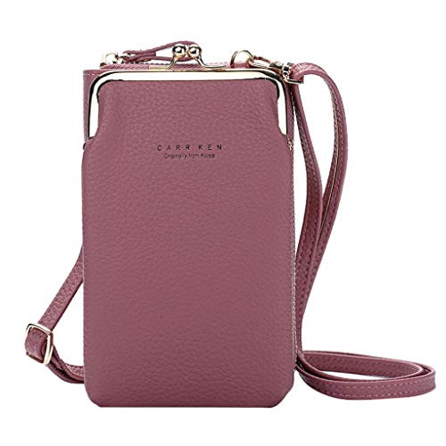 TDEOK Umhängetaschen Damen Stoff Vintage Brieftasche für Handy-Kurierbeutel Umhängetaschen Herren Rot (Purple, One Size) von TDEOK