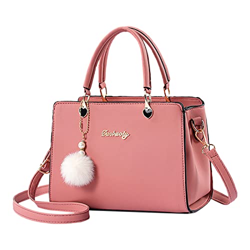 TDEOK Visitenkarten Taschen Damen-Einkaufstasche, modische Handtaschen, Damen-Geldbörse, Umhängetasche, Umhängetasche, Ledertasche für Damen Taschen Thermodrucker (Pink, One Size) von TDEOK