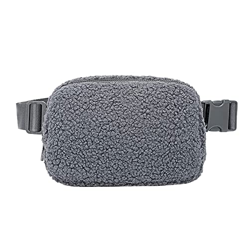 TDEOK multifunktionale Outdoor-Plüsch-Gürteltasche, eine Schulter-Brusttasche Hüfttaschen (Grey, One Size) von TDEOK