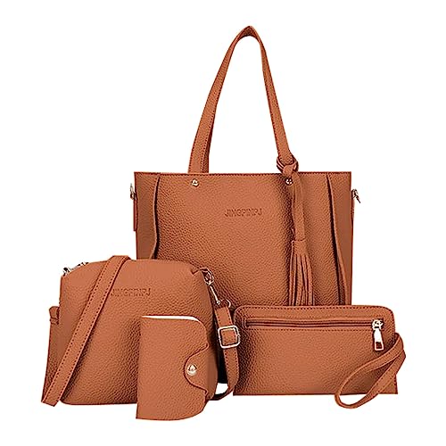 Taschen Herren Handtasche Umhängetasche Umhängetasche Hand Geldbörse Karte Halter Für Den Täglichen Gebrauch Tasche Drucken Einzelne Schulter Mode handtasche Silberne Taschen (Brown, One Size) von TDEOK