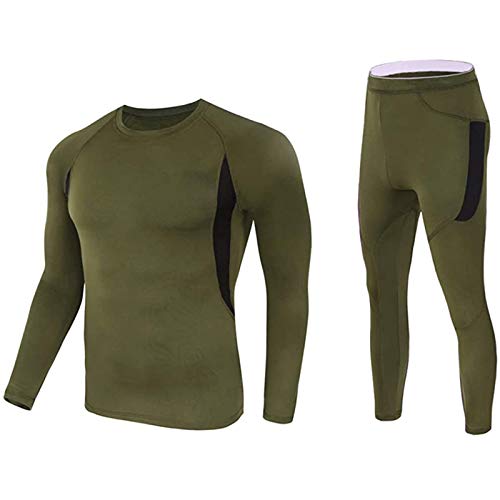 Thermo UnterwäSche MäNner Winter ThermounterwäSche Set Herren Merinowolle Thermohemd Samtfutter FunktionsunterwäSche,Thermooberteil & Thermounterhosen Warme UnterwäSche-FunktionswäSche-SkiunterwäSche von TDEOK