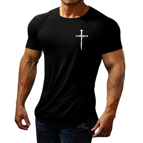 Tshirt 7XL Herren Übergröße - Atmungsaktive Sport T-Shirts Herren - T Shirt Männer Kurzarm Sweatshirt Fitness Sportshirt Eng Muskelshirt Luftig Sommer Oberteile Sport Tshirs Baumwolle T-Shirt von TDEOK