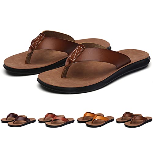 Herren-Flip-Flops, Flip-Flops für Damen und Herren,Sommer-Strand-Hausschuhe,Komfort,Strand,Sport,sportlich,weich,Fußgewölbe, Zehenstegsandalen,Urlaub,Strand,Pool-Sandalen,D,41 von TDHLW