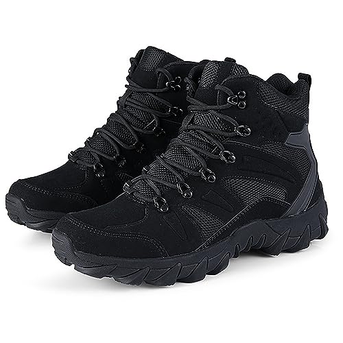 TDHLW Herren Militär Einsatzstiefel Security Tactical Boot rutschfeste Hohe Wanderschuhe Herren Outdoor Schuhe Stiefel Kampfstiefel Springerstiefel Trekkingschuhe,702 Black,43 EU von TDHLW