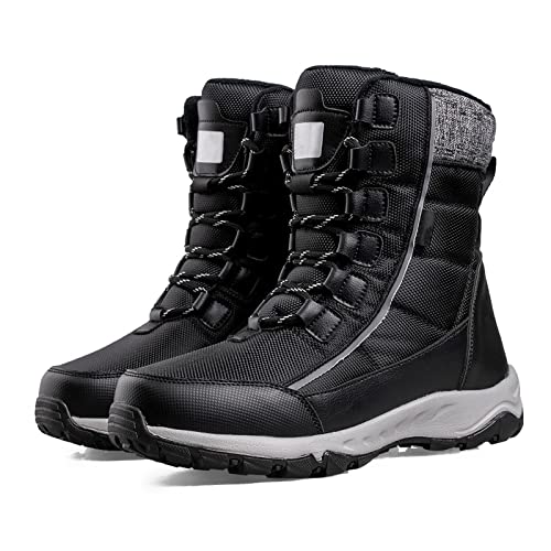 TDHLW Warme Winterboots Herren Damen Winterstiefel Gefütterte Winterschuhe Schneestiefel Stiefel für Ankle Boots Winter Stiefeletten Arbeitsschuhe Winterboots für Wandern Arbeiten Camping,Schwarz,38 von TDHLW