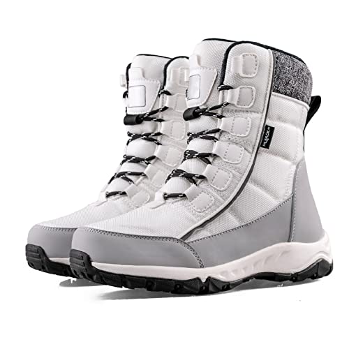 TDHLW Warme Winterboots Herren Damen Winterstiefel Gefütterte Winterschuhe Schneestiefel Stiefel für Ankle Boots Winter Stiefeletten Arbeitsschuhe Winterboots für Wandern Arbeiten Camping,Weiß,41 von TDHLW