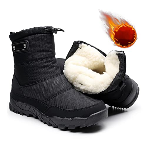 TDHLW Winterstiefel für Männer und Frauen, Schneestiefel für Männer und Frauen, Herren- und Damenstiefel, wasserdicht, Winter-Schneestiefel für kaltes Wetter, leicht und warm im Freien,Schwarz,36 von TDHLW