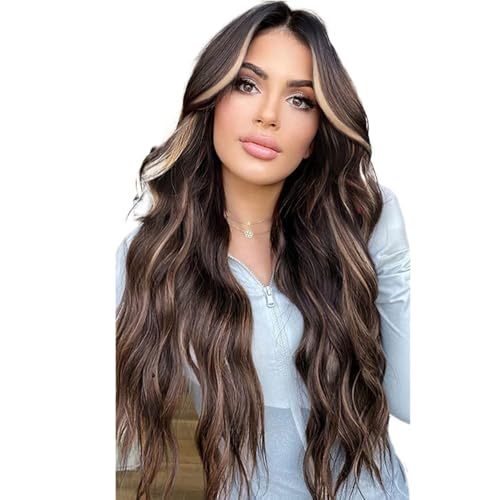 26 Zoll Frauen Lange Lockige Ombre Perücken Natürliche Synthetische Haare Hitzebeständig Spitze Haarteil Für Tägliche Party Cosplay Tragen von TDJDYQU