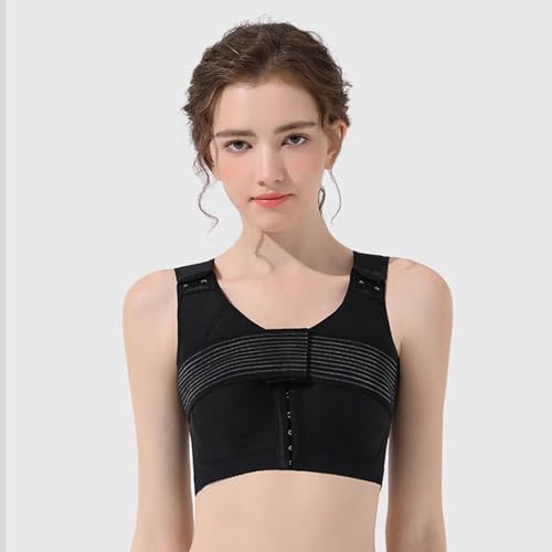 Damen Frontverschluss Post-Chirurgie Haltung Korrektor BH Shaper Tops Mit Brust Unterstützung Slimmer Vest(Schwarz,L) von TDJDYQU