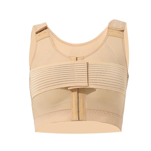 Damen Frontverschluss Post-Chirurgie Haltung Korrektor BH Shaper Tops Mit Brust Unterstützung Slimmer Vest(Skin,XL) von TDJDYQU