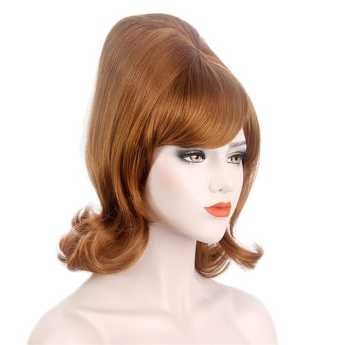 Frauen Perücke Mit Bang 70er 60er Retro Beehive Style Look Für Halloween Kostüm Cosplay Party von TDJDYQU