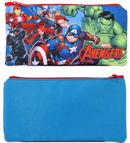 Marvel Avengers Federmäppchen Iron Man Hulk Captain America Thor, blau, Federmäppchen von TDL