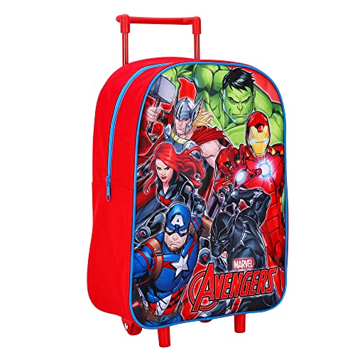 Marvel Avengers Kinderkoffer mit Rollen - Kinder Reise Trolley und Handgepäck - Handgepäck Trolley - Reisekoffer - Langlebiger Kindertrolley - Reisegepäck und Handgepäck - Trolley Tasche von TDL