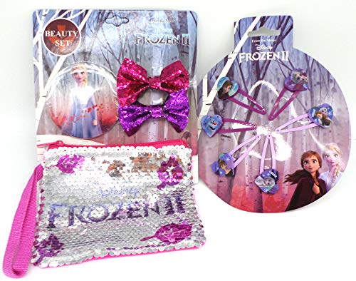 TDL Disney Frozen Geschenkset Spiegel + Pailletten Geldbörse + 2 Schleifen + 6 Haarklips - Offiziell Lizensiert - Mirror + Sequin Purse + 2 Bows + 6 Hair Clips - Gift Bundle von TDL