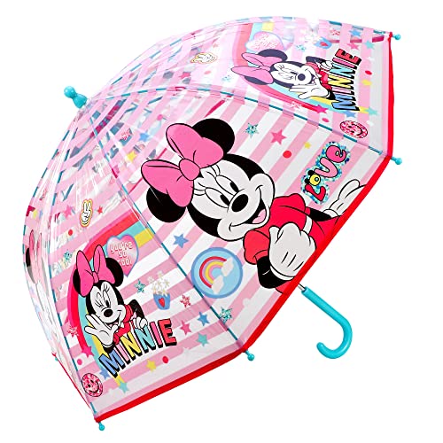 TDL Minnie Mouse Regenschirm Kinder Regenschirm Poe Kuppel Transparent Faltbar Stockschirm von TDL