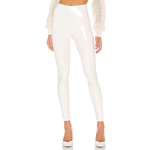 TDNZSEL Frauen Glänzende PU Latex Leder PVC Hosen Slim Sexy Leggings Stretchy Hohe Taille Bodycon Enge Hosen, A30020-weiß, X-Klein TDNZSEL Frauen Glänzende PU Latex Leder PVC Hosen Slim Sexy Leggings Stretchy Hohe Taille Bodycon Enge Hosen, A30020-weiß, X-Klein von TDNZSEL