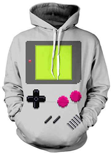 EUDOLAH Herren Slim Fit Kapuzenpullover 3D Druck Hoodie Weihnachten Winter Bunt mit Tasche (L-XL, 2-Game Boy) von EUDOLAH