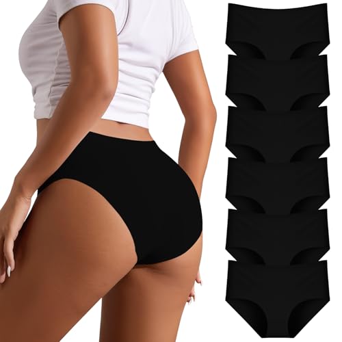 TDONE Unterhosen Damen Nahtlose Unterwäsche Frauen Seamless Slips Stretch Damenunterwäsche Hipster Panties Atmungsaktiv Schlüpfer Unsichtbar Weich Höschen Bikinis Mehrpack 6er Pack von TDONE