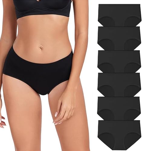 TDONE Damen Unterwäsche Stretch Baumwolle Unterhosen Damen Hipster Underwear Women Cotton Niedrige Taille Slips Frauen Baumwolle Atmungsaktives Weich Panties 6er Pack von TDONE