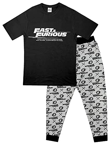 Fast & Furious Herren Schlafanzug | Offizielles Lizenz-Film-Py-Sets, Größe S - XL Gr. L, Schwarz von TDP Textiles