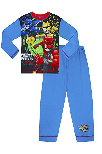 Power Rangers Jungen Pyjama Beast Morpher, lang, 4-10 Jahre Gr. 4-5 Jahre, blau von TDP Textiles