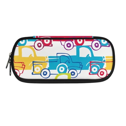 TDTRADD Federmäppchen mit hoher Kapazität für Jungen im Alter von 4–8 Jahren, große Aufbewahrungstasche, niedlicher Cartoon-Druck, Federmäppchen, Organizer, Niedliches Cartoon-Auto, Einheitsgröße, von TDTRADD