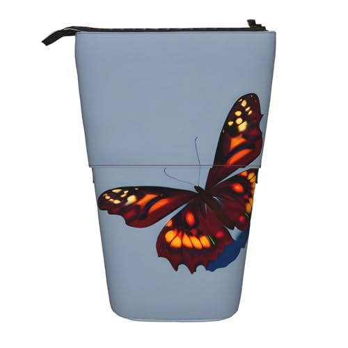 TDTRADD Teleskop-Federmäppchen, Teleskop-Federmäppchen, Organizer, Schreibwaren, Stifteetui mit Reißverschluss, Boot am Strand, Schöner Schmetterling, Einheitsgröße, Federmäppchen von TDTRADD