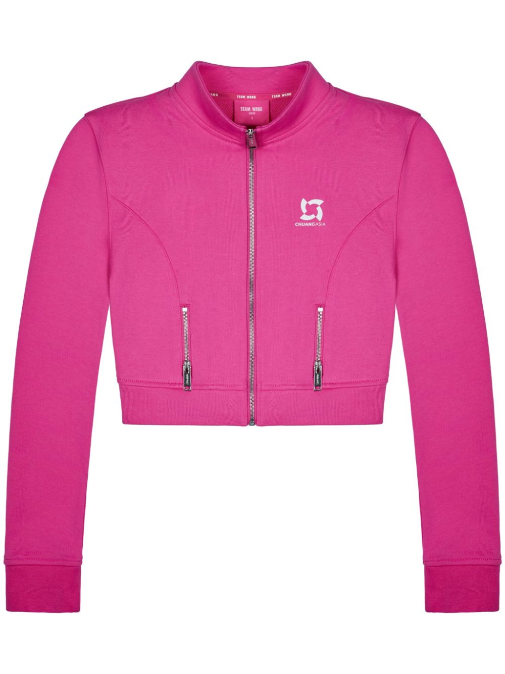 TEAM WANG design Cropped-Sportjacke mit Logo - Rosa von TEAM WANG design