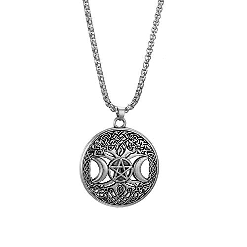 TEAMER Dreifaltige-Mondgöttin-Anhänger, Baum-des-Lebens-Halskette, Pentagramm, Wicca von TEAMER