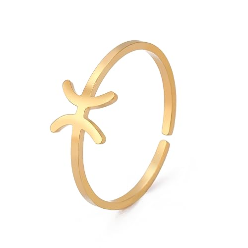 TEAMER Edelstahl Afrika Berber Symbol Halskette Amazigh ⵣ Buchstabe Ethnisches Amulett Armband Berber Ring Ohrring Afrikanischer Kabyle-Schmuck Für Frauen Männer (Ring - Gold) von TEAMER