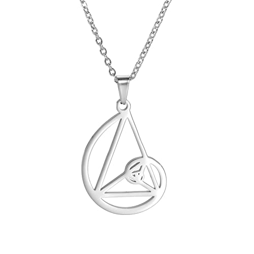 TEAMER Fibonacci Goldene Spirale Halskette Edelstahl Goldener Schnitt Anhänger Tragbare Mathematik Irrationaler Charme Anhänger Geometrischer Schmuck Für Frauen (Stil 1 -Silber) von TEAMER