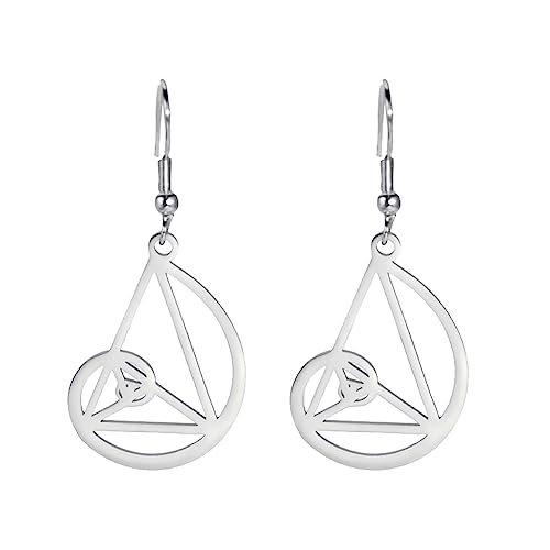 TEAMER Fibonacci Goldene Spirale Ring Dreieck Spirale Goldener Schnitt Ohrring Tragbare Mathematik Irrationaler Geometrischer Schmuck Für Frauen (Fibonacci-Ohrring - Silber) von TEAMER