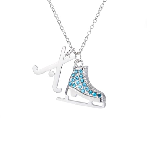TEAMER Halskette mit 3D-Kristallen, Eislauf-Halskette, Eiskunstlauf, Hockey-Anhänger, inspirierender Schmuck für Damen, 20*18mm, Edelstahl, Kein Edelstein TEAMER Halskette mit 3D-Kristallen, Eislauf-Halskette, Eiskunstlauf, Hockey-Anhänger, inspirierender Schmuck für Damen, 20*18mm, Edelstahl, Kein Edelstein von TEAMER