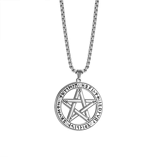 TEAMER Edelstahl Supernatural Pentagramm Anhänger Halskette Hexenschutz Stern Amulett Halskette für Männer Frauen Unbekannt, Unnow von TEAMER