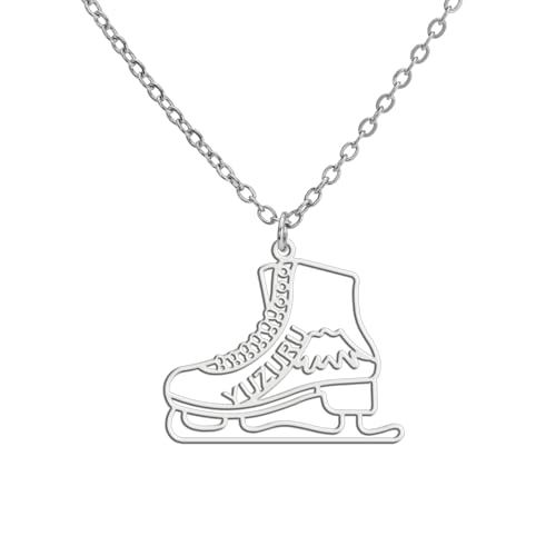 TEAMER Halskette mit Schlittschuh-Anhänger, Edelstahl, inspirierender Schmuck für Damen, 22*19mm, Edelstahl, Kein Edelstein TEAMER Halskette mit Schlittschuh-Anhänger, Edelstahl, inspirierender Schmuck für Damen, 22*19mm, Edelstahl, Kein Edelstein von TEAMER