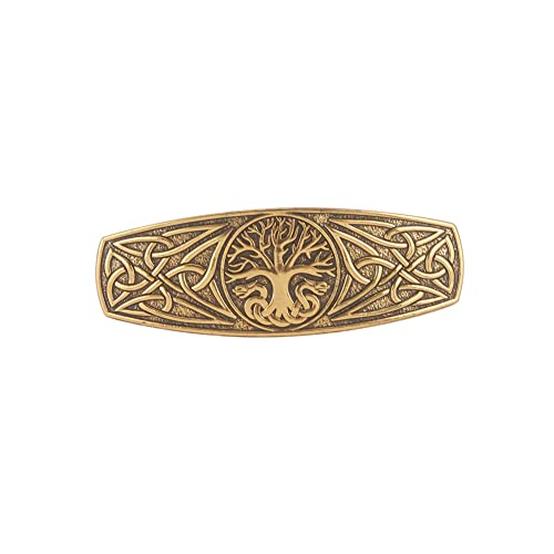 TEAMER Mode Vintage Keltischer Knoten Haarspange Metall Haarspangen Haarschmuck Muster Graviert Kopfbedeckung Styling Geschenke für Frauen (World Tree 1 - Antik Gold) von TEAMER