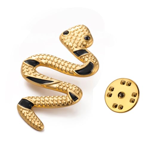 TEAMER Schlangen-Brosche aus Edelstahl, Schlangen-Brosche, Vintage-Tiermantel, Accessoire, modisch, Persönlichkeit, Gothic-Schmuck für Damen und Herren, 40.3*22.6mm, Edelstahl, Kein Edelstein TEAMER Schlangen-Brosche aus Edelstahl, Schlangen-Brosche, Vintage-Tiermantel, Accessoire, modisch, Persönlichkeit, Gothic-Schmuck für Damen und Herren, 40.3*22.6mm, Edelstahl, Kein Edelstein von TEAMER