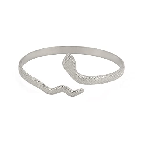 TEAMER Schlange Ring Verstellbarer Fingerring aus Edelstahl Wickel-Schlangenring Stapelbarer Ring Punk Schlange Tierschmuck für Frauen (Schlangenarmband - Silber) von TEAMER