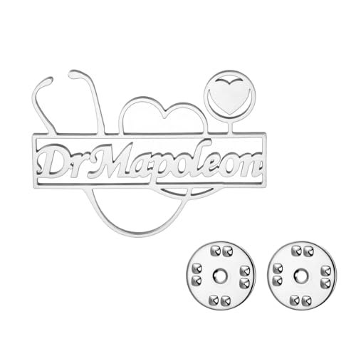 TEAMER Stethoskop-Brosche aus Edelstahl, personalisierbar, für medizinische Ärzte, Krankenschwestern, Stethoskop-Brosche für Damen und Herren, 36.5*27mm, Edelstahl, Kein Edelstein TEAMER Stethoskop-Brosche aus Edelstahl, personalisierbar, für medizinische Ärzte, Krankenschwestern, Stethoskop-Brosche für Damen und Herren, 36.5*27mm, Edelstahl, Kein Edelstein von TEAMER