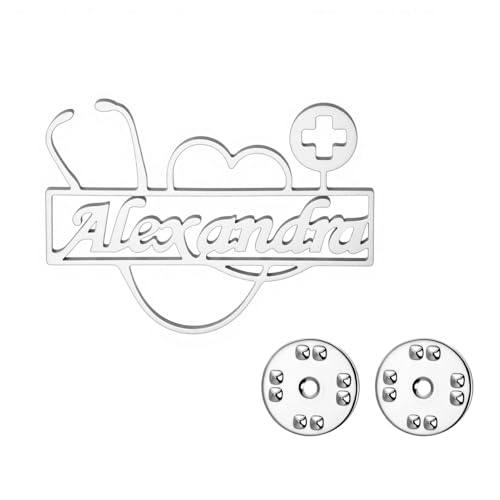 TEAMER Stethoskop-Brosche aus Edelstahl, personalisierbar, für medizinische Ärzte, Krankenschwestern, Stethoskop-Brosche für Damen und Herren, 36.5*27mm, Edelstahl, Kein Edelstein TEAMER Stethoskop-Brosche aus Edelstahl, personalisierbar, für medizinische Ärzte, Krankenschwestern, Stethoskop-Brosche für Damen und Herren, 36.5*27mm, Edelstahl, Kein Edelstein von TEAMER