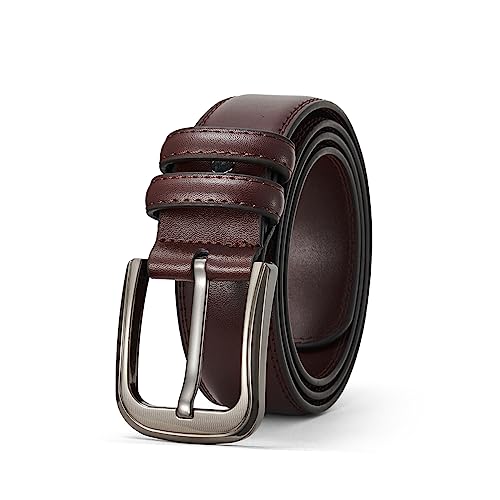 TEAMMAO Gürtel Herren,110CM-200CM Taillegürtel Schwarz Große Taille Ledergürtel 3,8CM Breit Jeans Leder Gürtel Casual Business Belt. (Braun, 120CM) von TEAMMAO