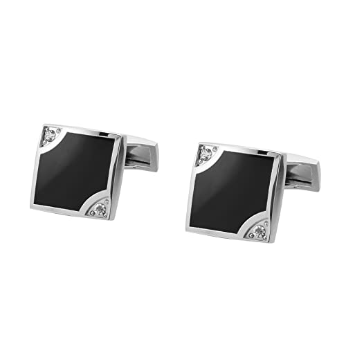 Manschettenknöpfe Schwarze Flache Diamant Manschettenknöpfe Herren Manschettenknöpfe Business Hochzeits Manschettennägel von TEBBS