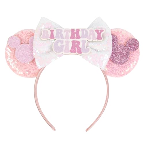 TEBIEKOY Geburtstag Maus Ohren Stirnbänder für Frauen Rosa Maus Ohren Stirnband Schleifen Maus Ohr Erwachsene Pailletten Haarschmuck TEBIEKOY Geburtstag Maus Ohren Stirnbänder für Frauen Rosa Maus Ohren Stirnband Schleifen Maus Ohr Erwachsene Pailletten Haarschmuck von TEBIEKOY