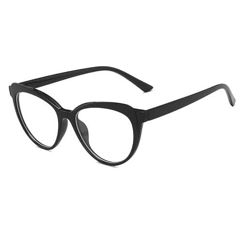 TECH-LINE-DIRECT FASHION ACCESSORIES Anti-Blaulicht Cat Eye Optische Brille Damen klare Gläser Klassischer Brillenrahmen, Schwarzer Rahmen + klare Linse, Einheitsgröße von TECH-LINE-DIRECT FASHION ACCESSORIES
