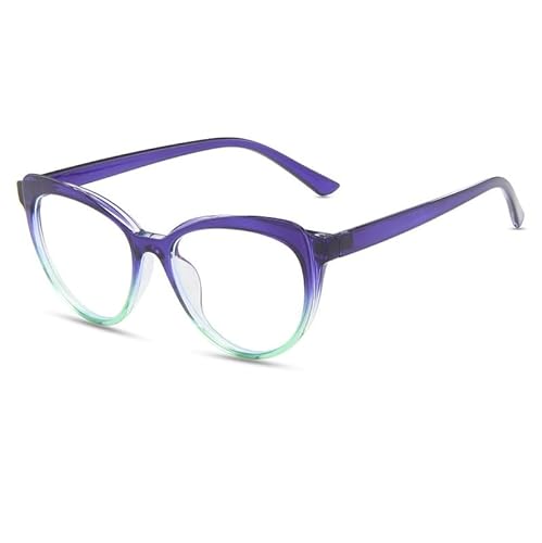 TECH-LINE-DIRECT FASHION ACCESSORIES Anti-Blaulicht Cat Eye Optische Brille Damen klare Gläser Klassischer Brillenrahmen, Violett/klarer Rahmen + klare Linse, Einheitsgröße von TECH-LINE-DIRECT FASHION ACCESSORIES