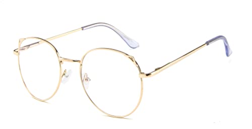 TECH-LINE-DIRECT FASHION ACCESSORIES Blaulicht-blockierende Brille für Damen, Katzenauge, Retro-Metallbrille, Anti-Augenbelastung, Computer-Gaming-Brille, gold, All Face Shape von TECH-LINE-DIRECT FASHION ACCESSORIES