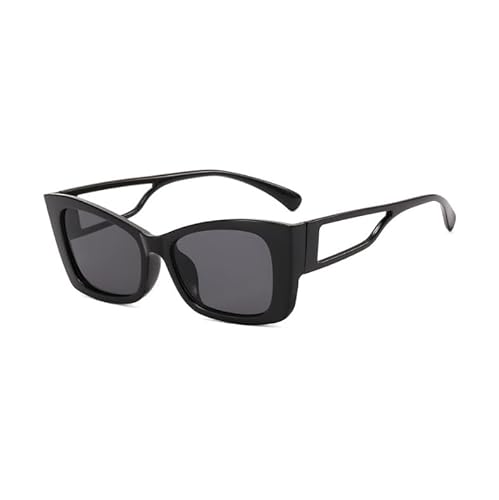 TECH-LINE-DIRECT FASHION ACCESSORIES Hohles Design Cat Eye Sonnenbrille für Damen 2023 Neu Schwarz Kleiner Rahmen, Schwarzer Rahmen + schwarze Linse von TECH-LINE-DIRECT FASHION ACCESSORIES