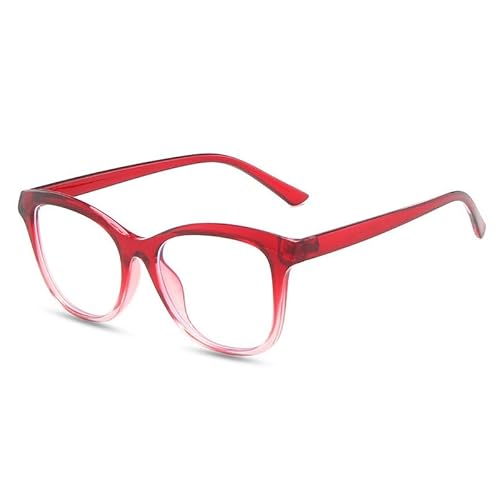 TECH-LINE-DIRECT FASHION ACCESSORIES Katzenaugen-Brille für Damen, klare Gläser, blaues Licht, UV420, modische Brille, Roter Rahmen + klare Linse, Einheitsgröße von TECH-LINE-DIRECT FASHION ACCESSORIES